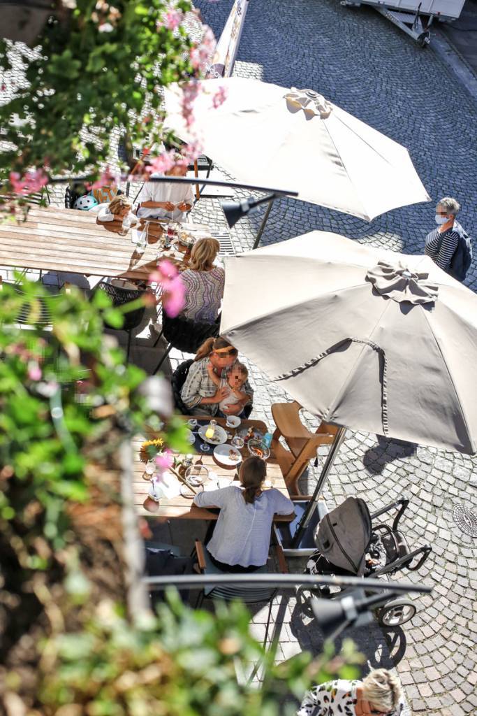 Marktplatz von Bretten im Sommer